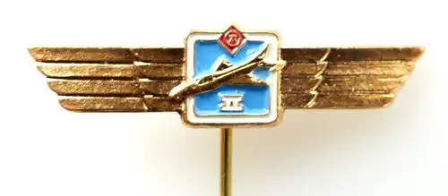 #e2030 Anstecknadel Abzeichen Flugzeugführer Stufe II Miniatur DDR bronzefarben