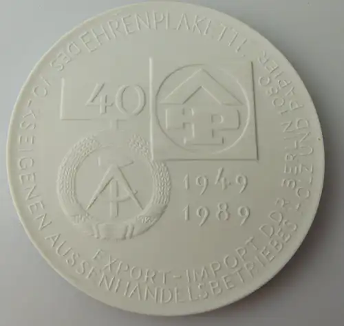 Meissen Medaille 40 Jahre VE AHB Holz und Papier  Berlin r277