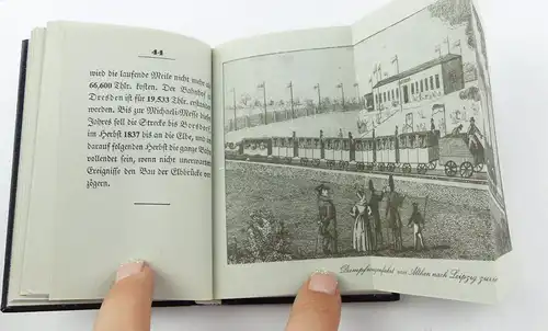 #e7329 Minibuch: Eröffnung der Leipzig - Dresdner Eisenbahn mit 10 Kupfertafeln