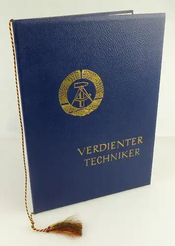 blaue Urkundenmappe Verdienter Techniker Orden2363