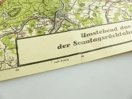 e9599 Alte Wanderkarte für Dresden und Umgebung Deutsche Reichsbahn Gesellschaft