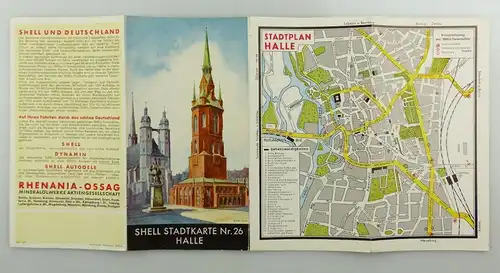 e9598 Alte Shell Stadtkarte Nummer 26 Halle