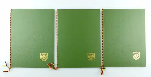 #e6552 3 kleine Urkundenmappen grün Zivilverteidigung der DDR