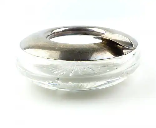 e10401 Aschenbecher aus Glas mit 800er Silber Einfassung