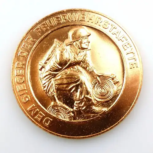 #e8074 Medaille Bezirksausscheid im Feuerwehrkampfsport bronzefarben