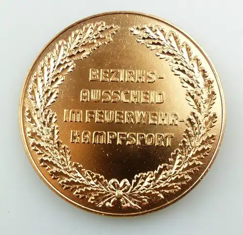 #e8074 Medaille Bezirksausscheid im Feuerwehrkampfsport bronzefarben