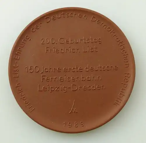 e12152 Friedrich List Ehrung 1980 DDR Meissen Medaille in OVP