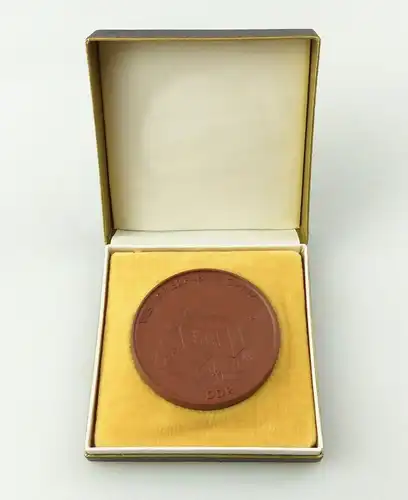 e12151 Meissen Medaille Böttger Steinzeug OVP VEB Papierfabrik Greiz DDR