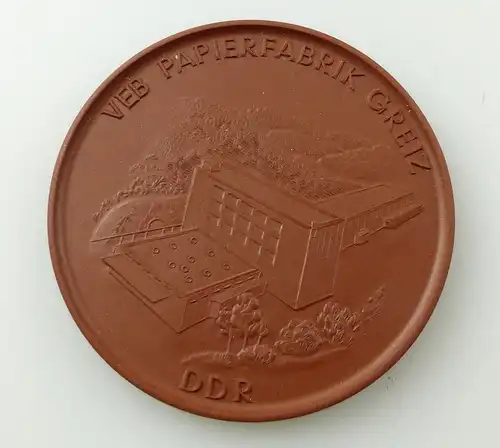 e12151 Meissen Medaille Böttger Steinzeug OVP VEB Papierfabrik Greiz DDR