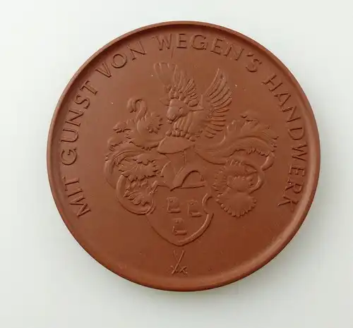 e12151 Meissen Medaille Böttger Steinzeug OVP VEB Papierfabrik Greiz DDR