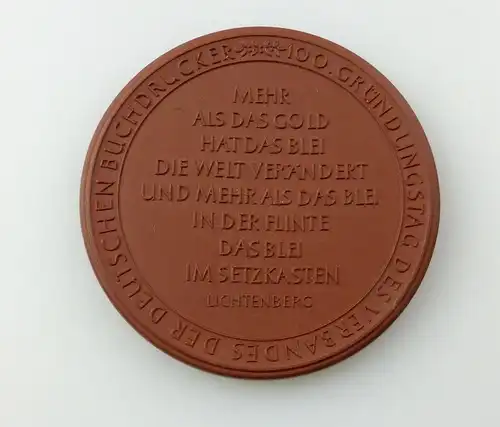 e12150 Meissen Medaille Böttger Steinzeug 1966 in OVP Industriegewerkschaft FDGB