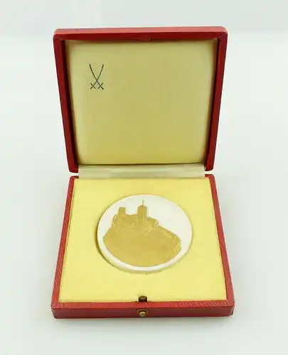 e12135 Meissen Medaille in OVP Ehrengeschenk Wartburg 1972 Brandschutzhelfer