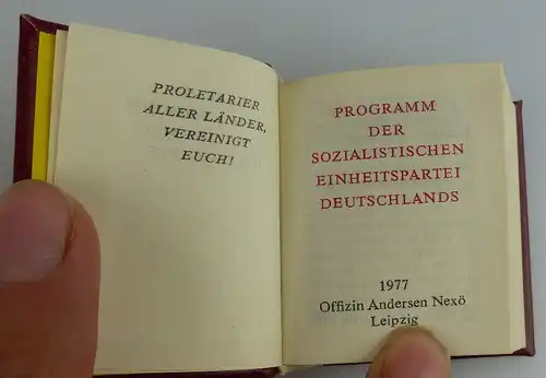 Minibuch: Programm der SED Offizin Andersen Nexö 1977 Buch1542