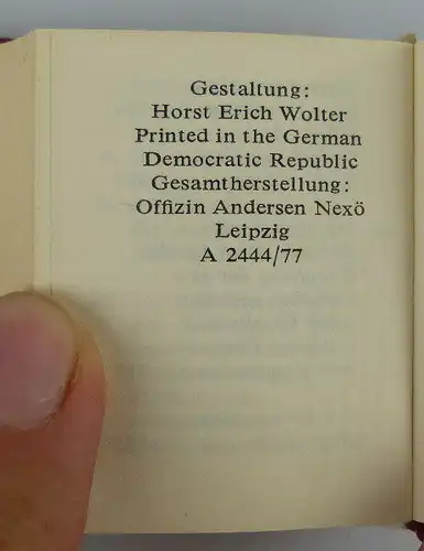 Minibuch: Programm der SED Offizin Andersen Nexö 1977 Buch1542