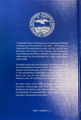 e12224 Buch Berliner Akademie der Wissenschaften Auszeichnungen 1946-2006