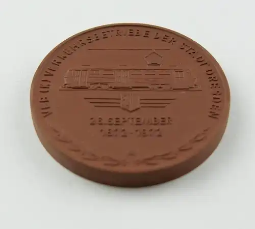 e12263 Medaille VEB Verkehrsbetriebe Stadt Dresden 100 Jahre Straßenbahn 1972