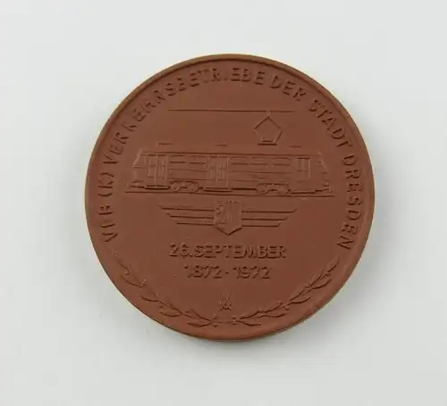 e12263 Medaille VEB Verkehrsbetriebe Stadt Dresden 100 Jahre Straßenbahn 1972