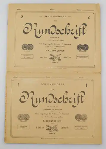 e12228 2 original Hefte Rundschift Schulausgabe von ca 1915 Lehrhefte