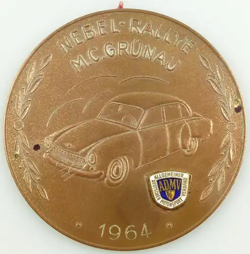 e11124 Alte DDR Medaille Nebel Rallye MC Grünau 1964 ADMV Motorsport Verband