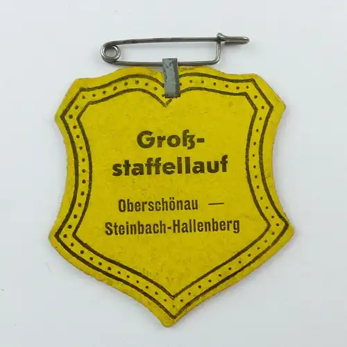 #e8061 Pappe Abzeichen Großstaffellauf Oberschönau wohl 20er / 30er Jahre