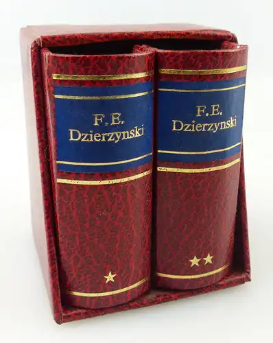 2 Minibücher : F.E.Dzierzynski  mit Kopfgoldschnitt , Leipzig 1977 /r649