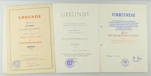 e12340 Konvolut original alte Urkunden und Schreiben KDT DDR goldenes Lorbeer