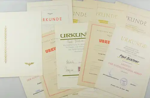 e12339 Urkunden und Beförderungsschreiben Konvolut Reichsbahn Inspektor