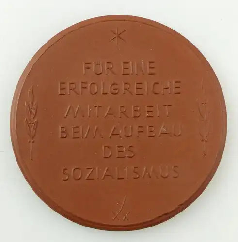 e10338 Meissen Medaille 10 Jahre Demokratisches Berlin 1958 Böttcher Steinzeug