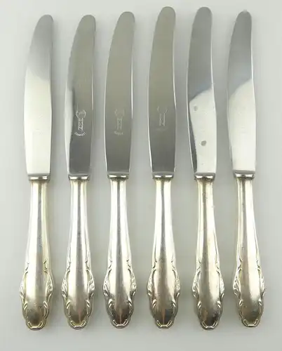 e12371 6 große Messer mit versilberten Griffen 40er Auflage BMF rosfreie Klingen
