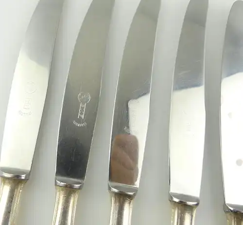 e12371 6 große Messer mit versilberten Griffen 40er Auflage BMF rosfreie Klingen