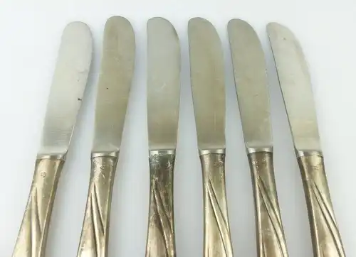 #e2297 12 alte Messer mit Griffen in 40er Silberauflage