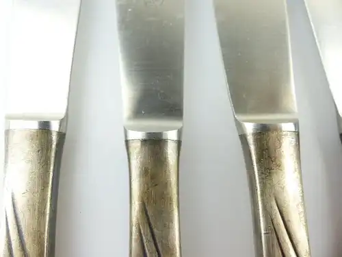 #e2297 12 alte Messer mit Griffen in 40er Silberauflage