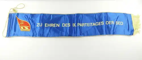 e12386 Originalstück Großer Fahnen Wimpel FDJ Zu Ehren des IX Parteitages SED