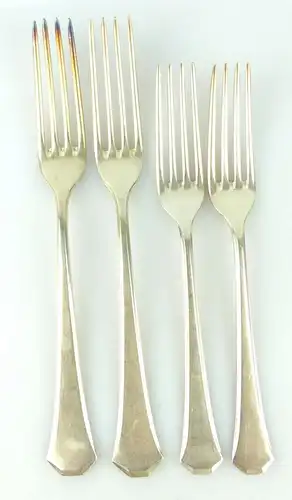 4 original alte WMF Gabeln in 90er Silberauflage, 2x klein, 2x groß e1828