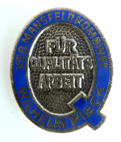 #e1986 Abzeichen für Qualitätsarbeit VEB Mansfeldkombinat Wilhelm Pieck silberf.