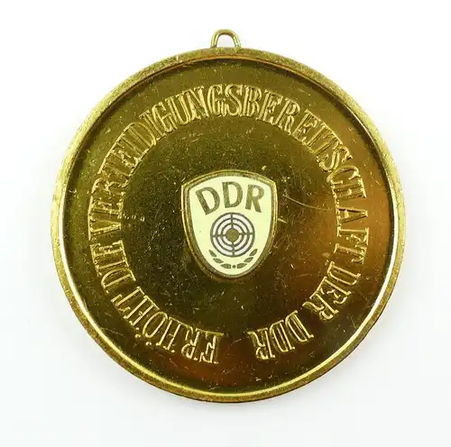 e9331 Alte GST Medaille GST Meisterschaften im Sportschießen 1968 goldfarben DDR