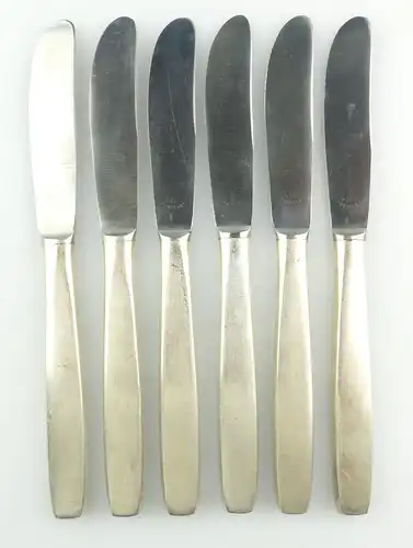 e10022 6 Messer mit versilberten Griffen SGS Görlitzer Silberwarenfabrik 90