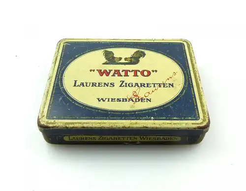 #e8263 Alte Blechdose WATTO Laurens Zigaretten Wiesbaden Watto-Gold