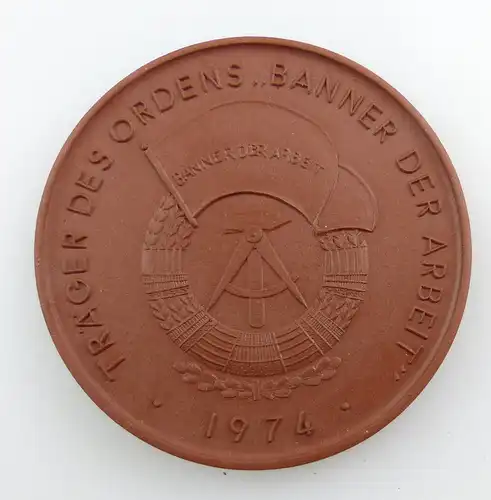 #e3056 Meissen Medaille Träger des Ordens "Banner der Arbeit" 1974 BEWAG Berlin