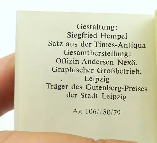 Minibuch : Die Volkspolizei  Graphischer Großbetrieb Leipzig 1979 /r678