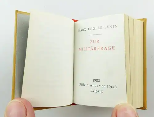 #e5435 Minibuch: Zur Militärfrage Marx Engels Lenin 1982 Offizin Andersen Nexö