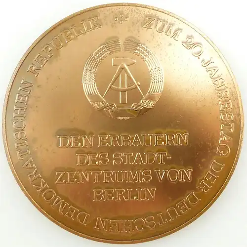 e12044 Original alte Medaille den Erbauern des Stadtzentrums von Berlin DDR OVP