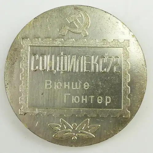 e11863 Alte original russische Medaille 1972 in OVP Briefmarkenausstellung