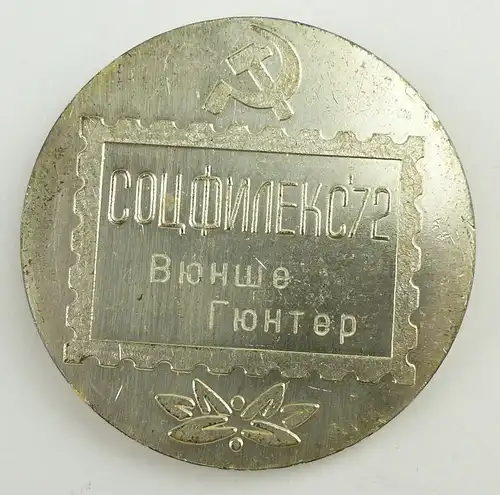 e11863 Alte original russische Medaille 1972 in OVP Briefmarkenausstellung