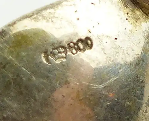 e9665 Toller alter Sammler Löffel aus 800 Silber Halbmond und Krone
