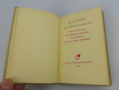 Minibuch: W. I. Lenin - Die große Initiative "zum 40. Geburtstag" bu0261