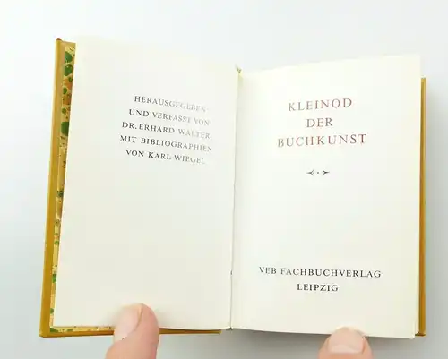 #e5886 Minibuch: Kleinod der Buchkunst Dr. Erhard Walter