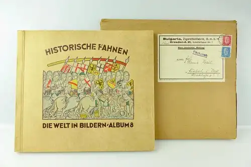 e12109 Sammelbilder Album 8 Historische Fahnen mit original Schuber selten