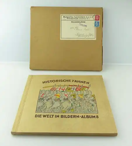 e12109 Sammelbilder Album 8 Historische Fahnen mit original Schuber selten