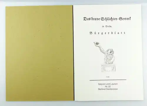 #e5739 Altes Buch: Das brave Schlächter-Gewerk in Berlin Bürgerblatt 1796